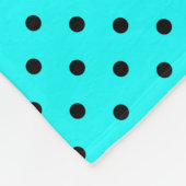 Turquoise polka dot background fleece deken (Hoek)