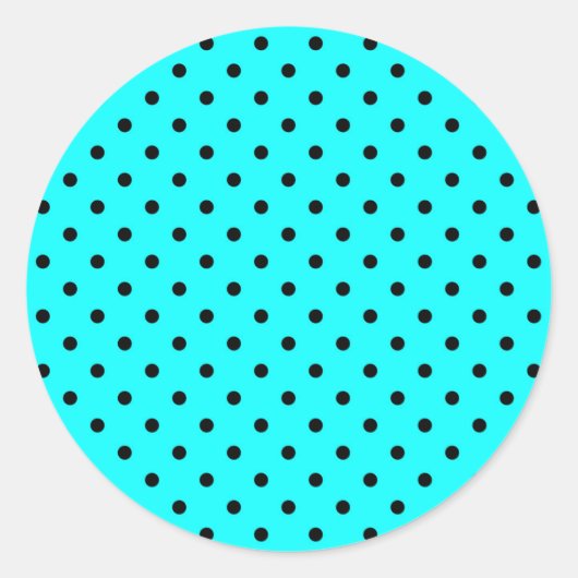 Turquoise polka dot background ronde sticker (Voorkant)