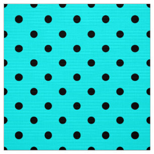 Turquoise polka dot background stof
