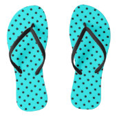 Turquoise polka dot background teenslippers (Voetbed)