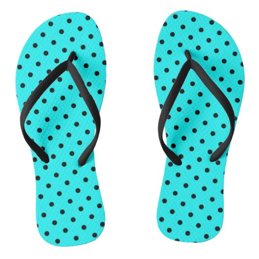 Turquoise polka dot background teenslippers (Voetbed)