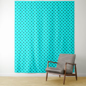 Turquoise polka dot background wandkleed (In situ)