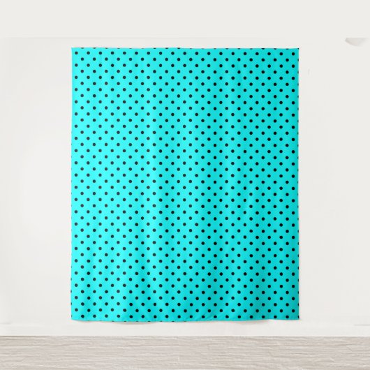 Turquoise polka dot background wandkleed (Voorkant)