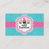 Turquoise Polka Dot Cupcake bakkerij Visitekaartje (Voorkant)