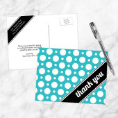 Turquoise Polka Dot Dank u Briefkaarten
