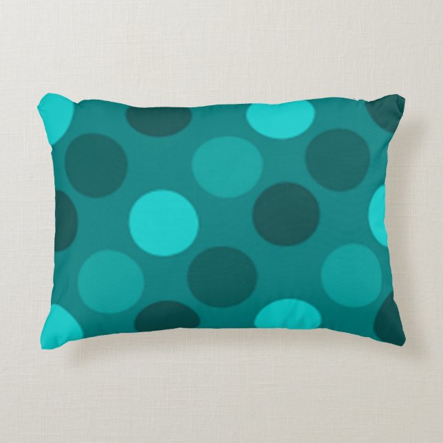 Turquoise Polka Dot Decoratief Kussen (Voorkant)