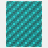 Turquoise Polka Dot Fleece Deken (Voorkant)