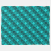 Turquoise Polka Dot Fleece Deken (Voorkant (Horizontaal))