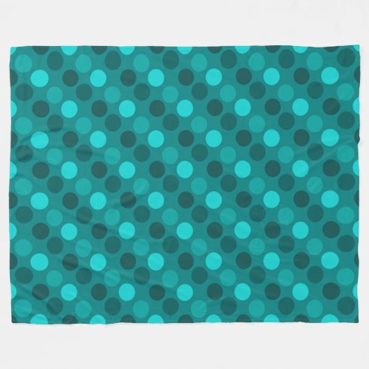 Turquoise Polka Dot Fleece Deken (Voorkant (Horizontaal))