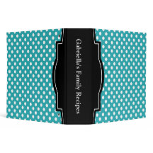 Turquoise Polka Dot gepersonaliseerd 2-inch Recipe