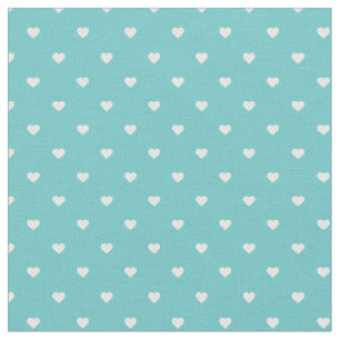 Turquoise polka dot harten stof