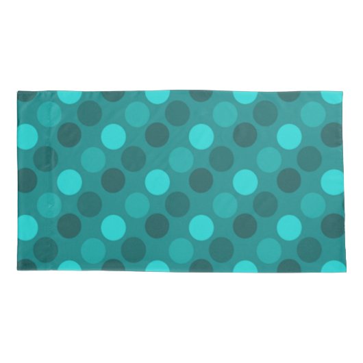 Turquoise Polka Dot Kussensloop (Achterkant)