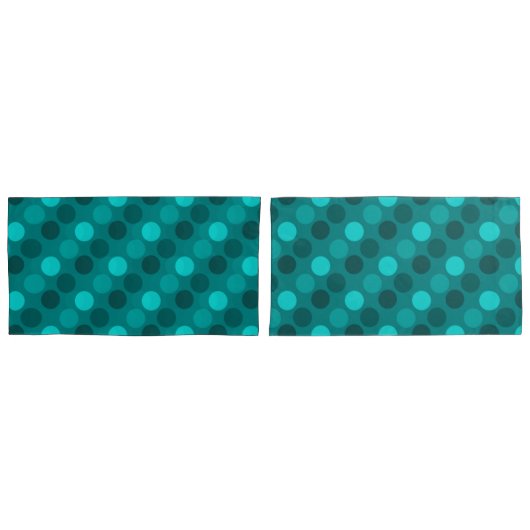 Turquoise Polka Dot Kussensloop (Voorkant-Set)
