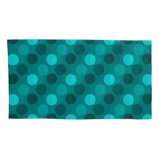 Turquoise Polka Dot Kussensloop (Achterkant-Rechts)