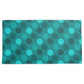 Turquoise Polka Dot Kussensloop (Voorkant-Rechts)
