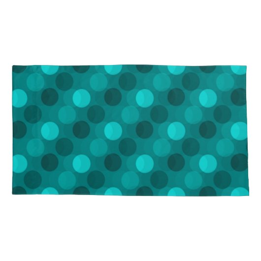 Turquoise Polka Dot Kussensloop (Achterkant-Links)