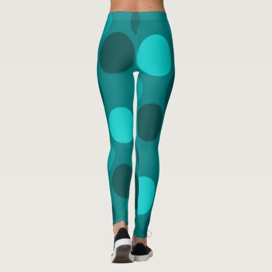 Turquoise Polka Dot Leggings (Achterkant)