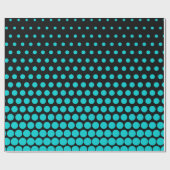 Turquoise Polka Dot Modern Black Cadeaupapier (Vlak)