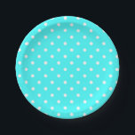 Turquoise polka dot modern glamour papieren bordje<br><div class="desc">Turquoise polka doet moderne borden van glamour mode papier. Pas het aan door uw eigen naam of andere tekst aan het toe te voegen. Bekijk mijn winkel voor meer objecten met dit afbeelding. Als u een ontwerp ziet dat niet beschikbaar is op uw gewenste product, aarzel dan niet om contact...</div>