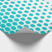 Turquoise Polka Dot Modern White Cadeaupapier (Hoek)