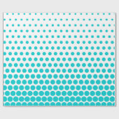 Turquoise Polka Dot Modern White Cadeaupapier (Vlak)