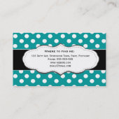 Turquoise Polka Dot Visitekaartjes (Achterkant)
