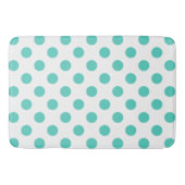 Turquoise polka dots badmat (Voorkant)