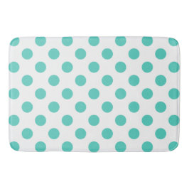 Turquoise polka dots badmat