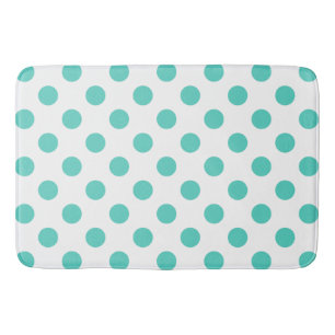 Turquoise polka dots badmat