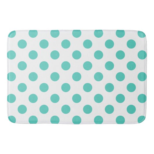 Turquoise polka dots badmat (Voorkant)