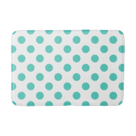 Turquoise polka dots badmat