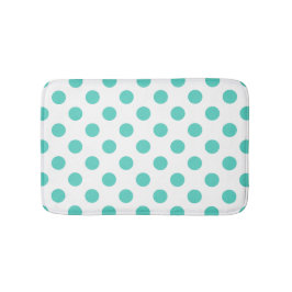 Turquoise polka dots badmat
