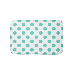 Turquoise polka dots badmat