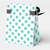 Turquoise polka dots bedankdoosjes (Achterkant)