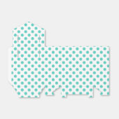 Turquoise polka dots bedankdoosjes (Uitgevouwen)