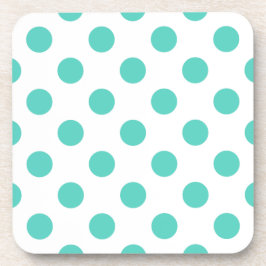 Turquoise polka dots bier onderzetter