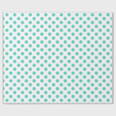 Turquoise polka dots cadeaupapier (Vlak)