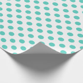 Turquoise polka dots cadeaupapier (Hoek)