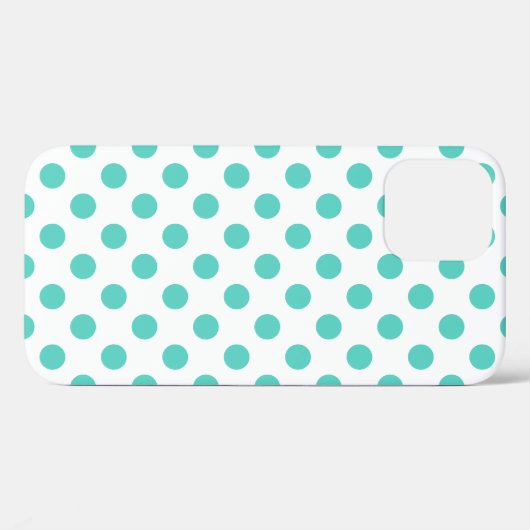 Turquoise polka dots Case-Mate iPhone case (Achterkant (horizontaal))