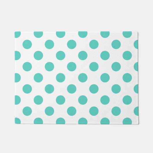 Turquoise polka dots deurmat (Voorkant)
