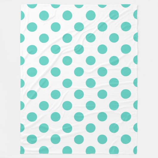 Turquoise polka dots fleece deken (Voorkant)