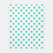 Turquoise polka dots fleece deken (Voorkant)