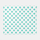 Turquoise polka dots fleece deken (Voorkant (Horizontaal))