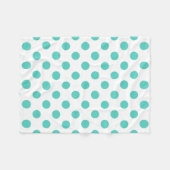 Turquoise polka dots fleece deken (Voorkant (Horizontaal))
