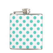 Turquoise polka dots heupfles (Voorkant)