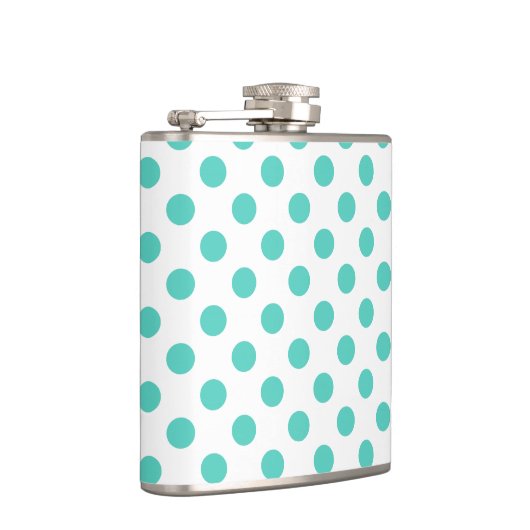Turquoise polka dots heupfles (Rechts)