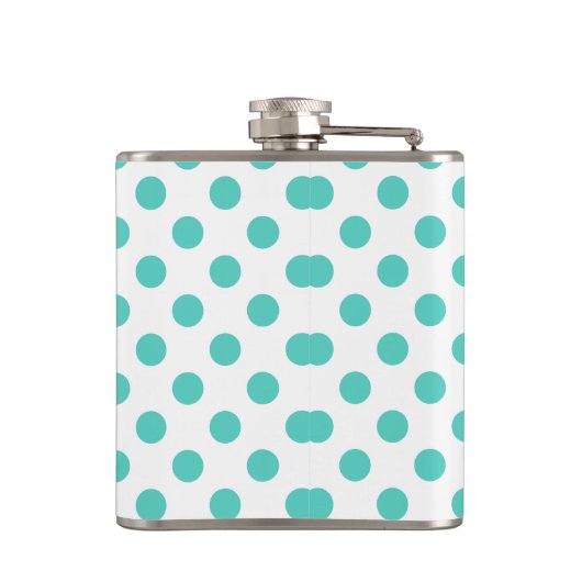 Turquoise polka dots heupfles (Achterkant)