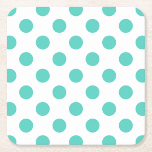 Turquoise polka dots kartonnen onderzetters