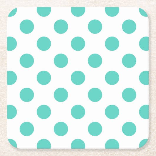 Turquoise polka dots kartonnen onderzetters (Voorkant)
