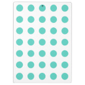 Turquoise polka dots klembord (Achterkant)
